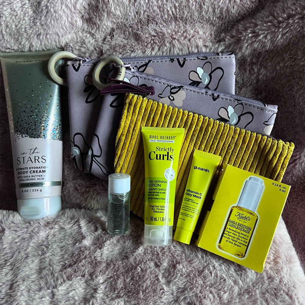 3 Ipsy Bags with full Bath and Body Works Lotion and Assorted Products
